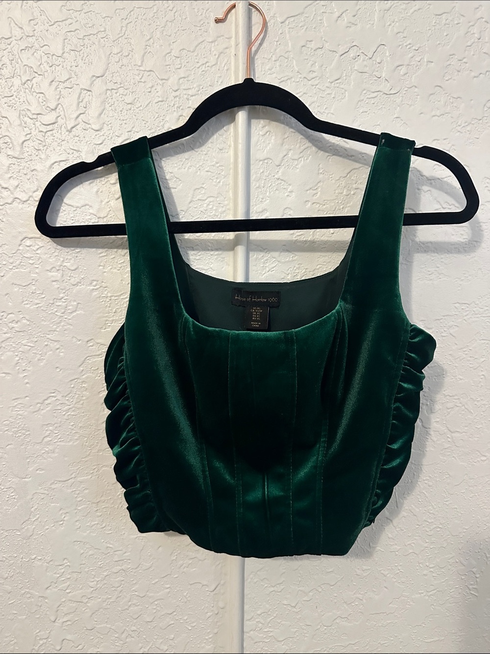 House of Harlow 1960 Green Velvet Cropped Tank Size XS
